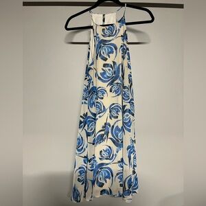 fab'rik Blue and Tan Floral Mini Dress